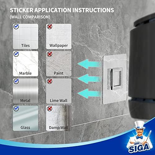 MR.SIGA Toilet Bowl Brush and Holder, Wall Mounted Toilet Brush, Black