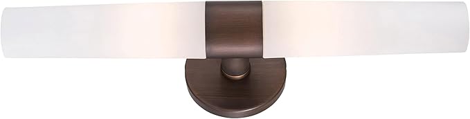 GEORGE KOVACS P5042-647B Saber Vanity Bath Light, 2-Light, 120 Total Watts, 4.75-in H x 20-in W, Painted Copper Bronze Patina