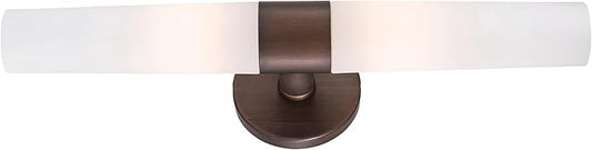 GEORGE KOVACS P5042-647B Saber Vanity Bath Light, 2-Light, 120 Total Watts, 4.75-in H x 20-in W, Painted Copper Bronze Patina