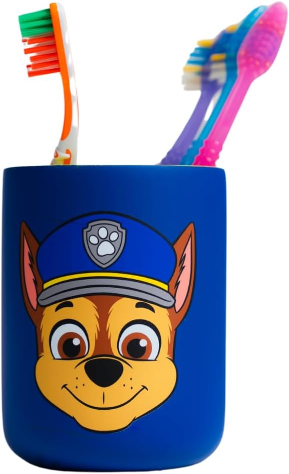 Paw Patrol Chase Kids Toothbrush Holder - Makeup Brushes/Pens Tumbler, (Officially Licensed Product) By Franco