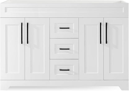 60" Bathroom Vanity Without Sink,Bathroom Storage Cabinet with 4 Soft Closing Doors & 3 Full Extension Drawers,White