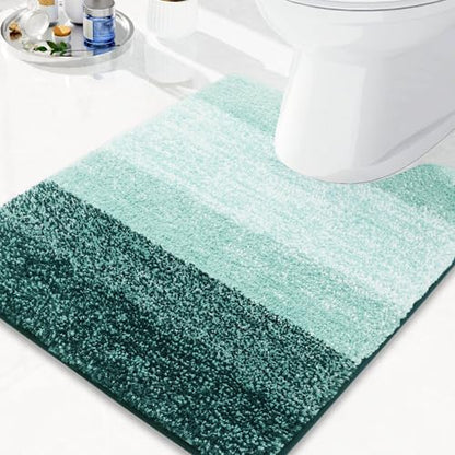 Arotive Microfiber Bathroom Rugs, Soft Absorbent Contour Toilet Rugs, 24x20