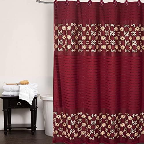 Elegant Rose Shower Curtain Fabric Shower Curtain for Bathroom Classic Unique Design Luxury Bathroom Curtain Bathtub Home Décor 72"x70", Burgundy
