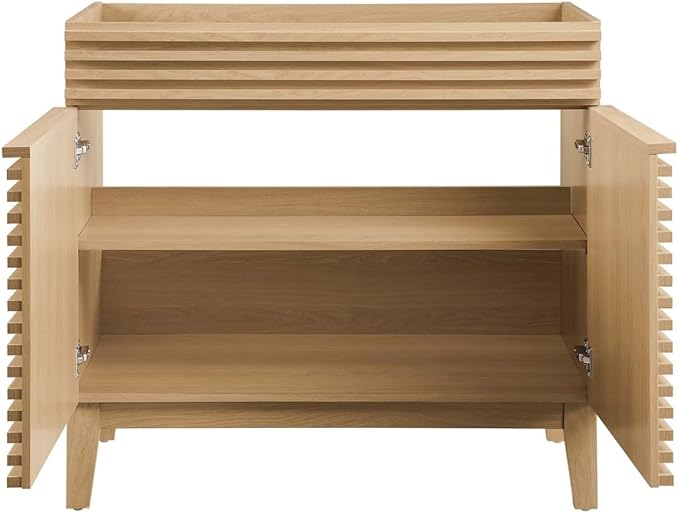 Modway Render 36" Bathroom Vanity Cabinet in Oak - Sink Basin Not Included