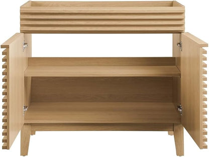 Modway Render 36" Bathroom Vanity Cabinet in Oak - Sink Basin Not Included