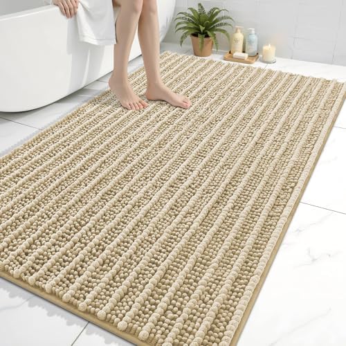 Arotive Bathroom Rugs Mat 59x35, Soft Absorbent Chenille Shaggy Bath Mat