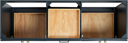 ARIEL Taylor 66-inch Bathroom Vanity with Sink,Solid Wood, 1.5-inch Pure White Quartz Countertop, Double Rectangular Porcelain Sink, 4 Soft Closing Doors, 5 Dovetail Drawers, Midnight Blue