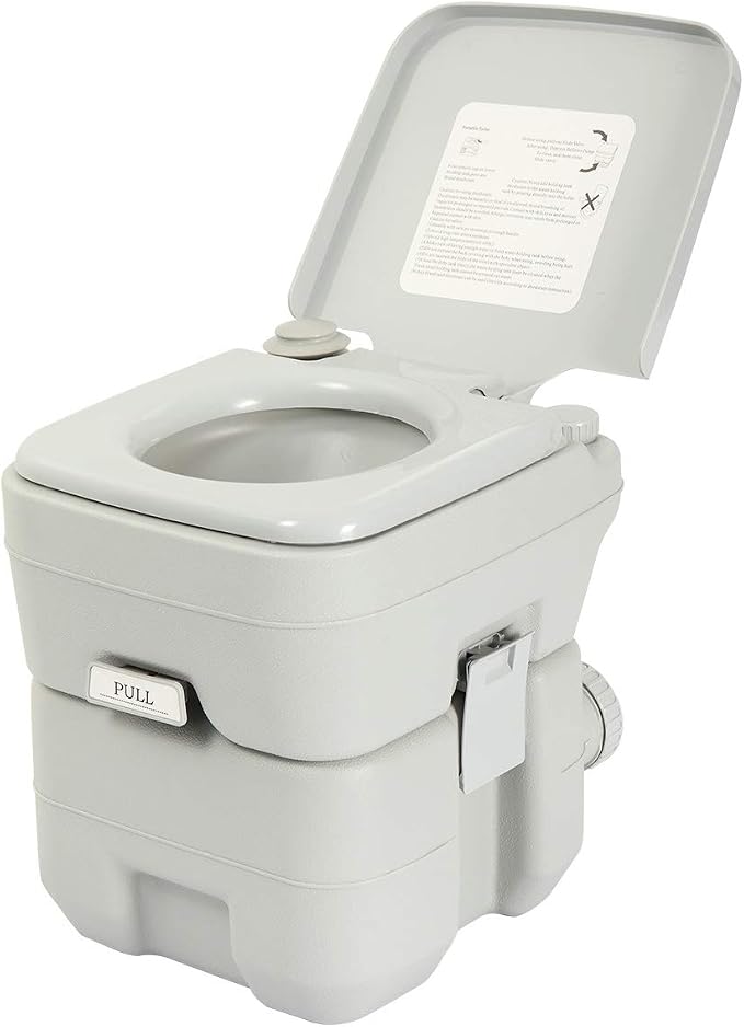 5.3 Gallon Porta Potty Travel Portable Camping Toilet for RV, Boating, Road Trips, Caravan, Campsite, Hospital(20L Gray)