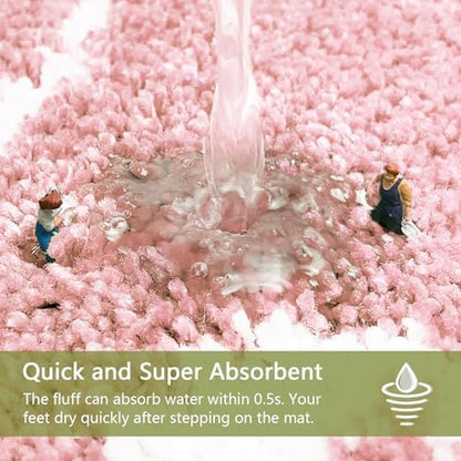 Small Get Naked Bathroom Rugs - Funny Bath Mats Non Slip Cute Carpet for Bathroom Floor Decor Water Absorbent Bath Rugs for Sink Bathtub and Shower Pink 16" x 24"