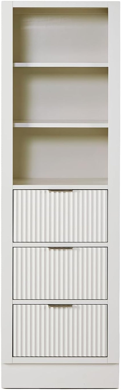 ARIEL Milan Bathroom Storage Cabinet 65”H x 20”W x 16”D Warm White