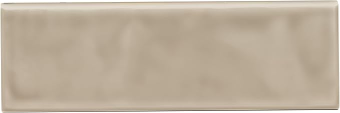 MSI Urbano Warm Concrete 4 in. x 12 in. Glossy Bullnose Ceramic Subway Tile for Bathroom, Kitchen Backsplash, Accent Wall, and Shower Wall