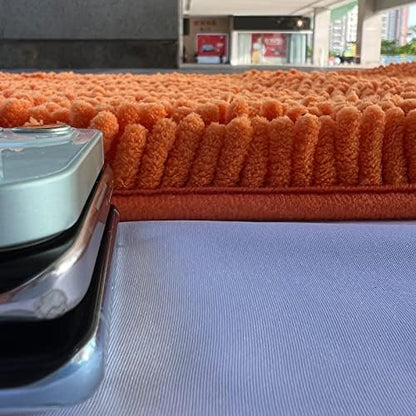 RUN HELIX Bathroom Rugs 3 Pieces Orange Bath Rugs Fall Shower Rugs with U-Shaped Contour Toilet Mat Absorbent Chenille Plush Bath Mats Non Slip Bath Rugs Bathroom Floor Mats Bath Mat Living Rug Set