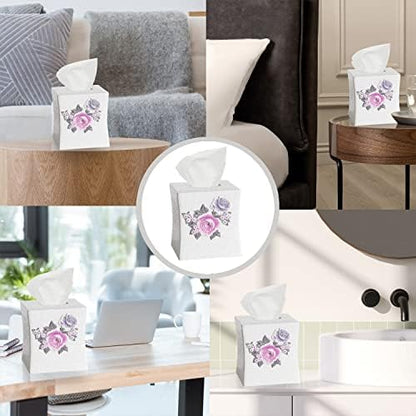 Zahari Home 2pc Michelle Bathroom Set Waste Basket & Tissue Cover Modern Classic Decor Stylish Unique Design Beautiful Floral Bathroom Accessories Set