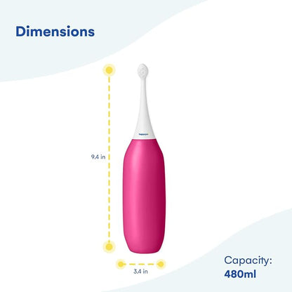 HappyPo The Original XL Butt Shower - Portable Bidet with 50% More Volume - The Easy-Bidet 2.0 Replaces Wet Wipes and Shower Toilet - Portable Bum Spray for Travel - Raspberry