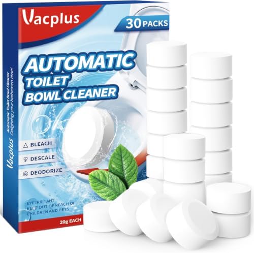 Vacplus Toilet Bowl Cleaner Tablets, 30 Pack, Auto Bleach, New Packaging