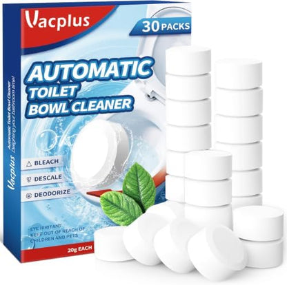 Vacplus Toilet Bowl Cleaner Tablets, 30 Pack, Auto Bleach, New Packaging