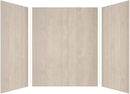 Transolid EWK606072-45 Expressions 3-Panel Shower Wall Kit, 60-in L x 60-in W x 72-in H, Bleached Oak