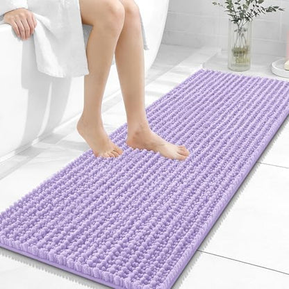 OLANLY Bathroom Runner Rugs 47x17, Thick Soft Absorbent Chenille Bath Rugs