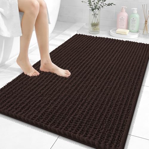 OLANLY Large Bathroom Rugs 40x32, Thick Soft Absorbent Chenille Bath Rugs