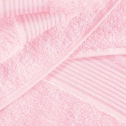 Belizzi Home Ultra Soft 6 Pack Cotton Towel Set, Contains 2 Bath Towels 28x55 inch, 2 Hand Towels 16x24 inch & 2 Wash Coths 12x12 inch, Ideal Everyday use, Compact & Lightweight - Pink