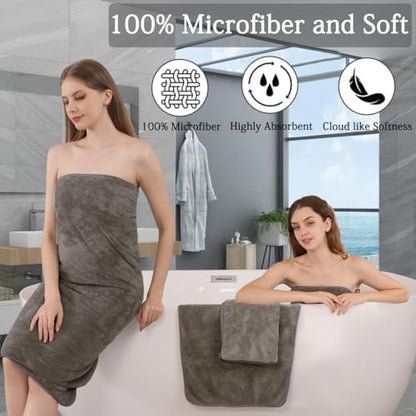 Ycosy Extra Large Bath Towels Set 35x70 Inches - Luxury 600 GSM Oversized Bath Sheet Towel,Ultra Soft Microfiber - Quick Dry,Highly Absorbent Shower Towels Spa Hotel Bathroom Towel Set (4-Pack,Brown)