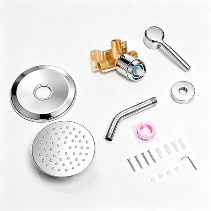 Chrome Shower Head and Faucet Set Complete with Valve Shower Fixtures with 6 Inch High Pressure Rain Shower Head Trim Kit for Standard Bathroom Upgrades - Regaderas Para Baño Modernas