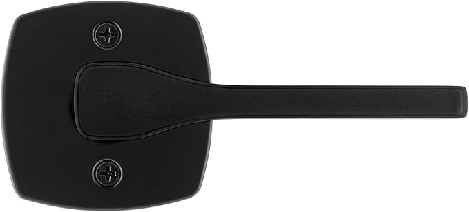 Kwikset Tripoli Dummy Door Handle, Single Sided for Closets, French Double Doors, and Pantry, Matte Black Non-Turning Reversible Interior Push/Pull Lever, with Microban Protection (Pack of 4)