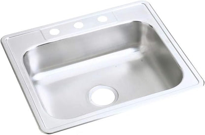 Elkay D125213 Dayton Single Bowl Drop-in Stainless Steel Sink 25 x 21