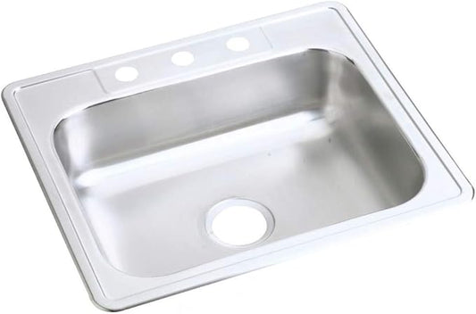 Elkay D125213 Dayton Single Bowl Drop-in Stainless Steel Sink 25 x 21