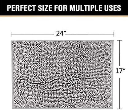 H.VERSAILTEX Bath Mat Bathroom Rug Bath Rugs for Bathroom Non Slip Bath Mats Extra Thick Chenille Rug 17" x 24" Absorbent Soft Shaggy Washable Dry Fast Plush Rugs for Bathtubs - Dark Grey