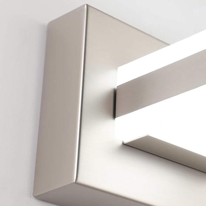 PRESDE 5-Light LED Bathroom Vanity Light Fixtures Brushed Nickel Modern Wall Lighting Over Mirror for Bathroom