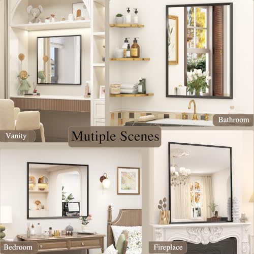 Black Framed Bathroom Mirror for Over Sink 20x24