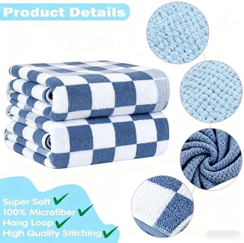 2-Pack Microfiber Bath Towels (27x54 Inches) - Ultra Soft & Quick Dry, 3X Absorbency, Lightweight for Gym, Yoga, Travel & Spa - Perfect for Home, Fitness & Post-Workou