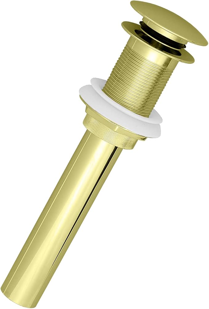 Westbrass D410A-1-01 Mushroom Style Pop-Up Stopper Drain for Vessel/Bowl Sinks with No Overflow, Polished Brass
