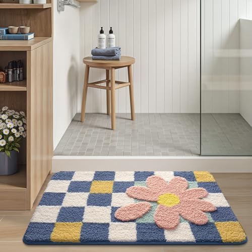 LUMI Bathroom Rug 16x24, Soft Absorbent Microfiber Bath Mat, Non Slip