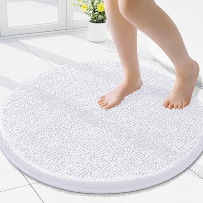 Smiry Round Bathroom Rugs 24X24, Chenille Extra Soft Absorbent Bath Mat