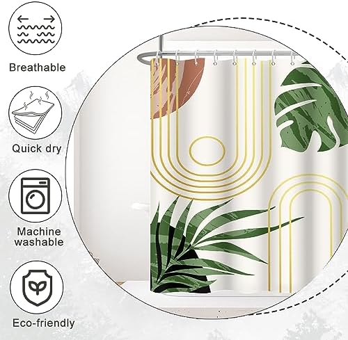 Boho Sage Green Shower Curtain for Bathroom 72x84 Inch