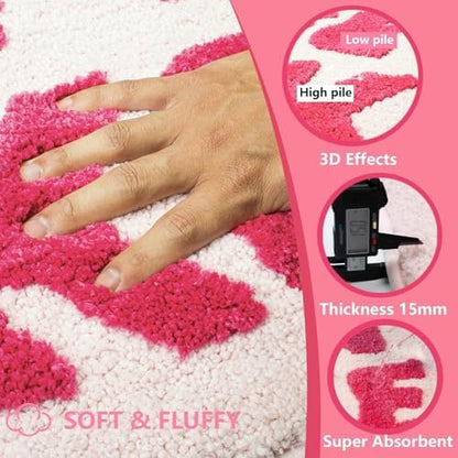 KOEXM Get Naked Bath Mat Pink Bathroom Rugs 20" x 32" Cute Bath Mat