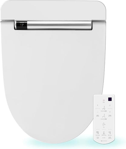 VOVO VB-4000SE Elongated Bidet Toilet Seat, Warm Water, LED Light, Heated Seat, White, Deodorizer, Dryer, Stainless Steel Nozzle, Made in Korea