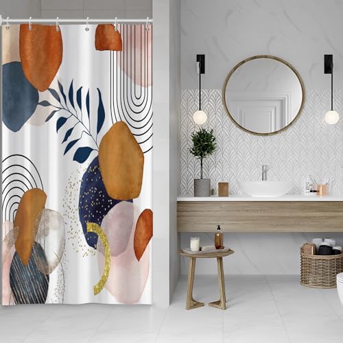 Boho Navy Blue Shower Curtain for Bathroom 54x72 Inch
