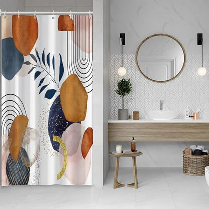 Boho Navy Blue Shower Curtain for Bathroom 54x72 Inch