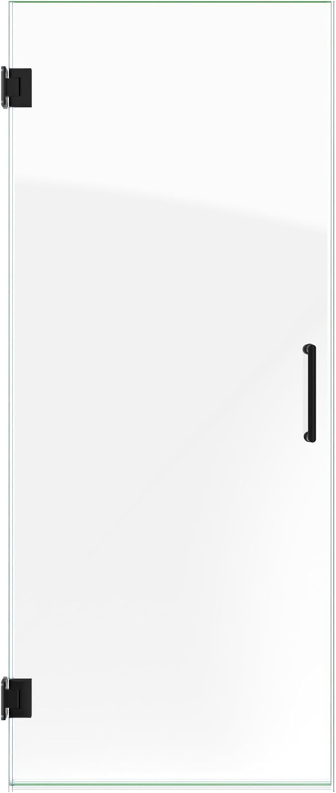 DreamLine Unidoor 30 in. W x 72 in. H Frameless Hinged Shower Door in Satin Black, SHDR-20307210F-09