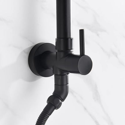 SUMERAIN Black Retrofit Hand Shower System with 9" Rain Shower Head | Brass, Easy DIY Installation for Remodel, Adjustable Slide Bar