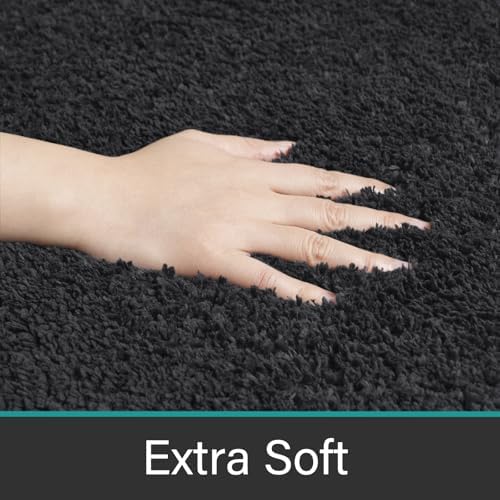 LOCHAS Bathroom Rug Runner 24x60 Inch, Bath Rugs Non Slip, Dark Grey