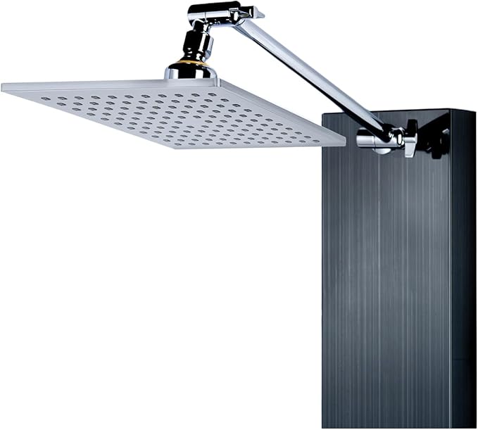 Blue Ocean 48 inch SPS824A Stainless Steel Shower Panel Tower with Rainfall Shower Head and Spout (Matte Black)