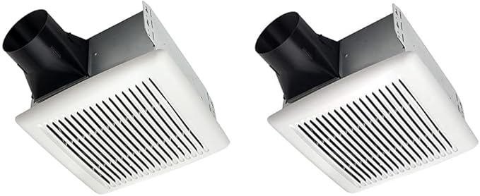 Broan-NuTone A80 Ventilation Fan with Roomside Installation, 80 CFM, 2.0 Sones White & AE110 Invent Flex ENERGY STAR Qualified Single-Speed Ventilation Fan, 110 CFM 1.0 Sones, White