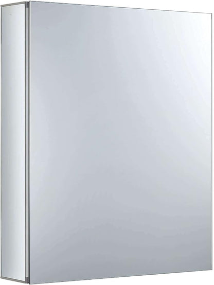 Bathroom Medicine Cabinet, Aluminum, Recessed/Surface Mount, 20" x 24", Right/Left Hinged, Mirrored Interior