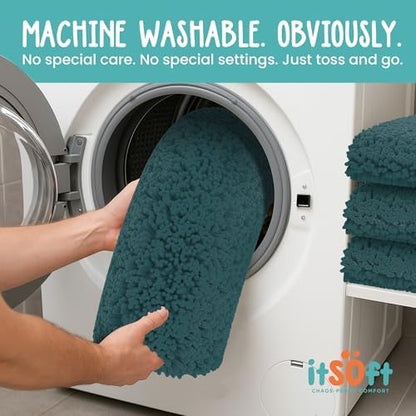 Runner Chenille Bath Mats 71"x21", Plush Absorbent Quick Dry, Soft & Machine Washable, Non Slip Carpet for Bathroom, Thick Bathroom Rugs, Shower Restroom Rug Mat, Alfombras De Bano, Bathrugs