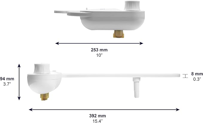 KMINA Toilet Bidet Attachment, Self-Cleaning Nozzle, Fresh Water Non-Electric, Adjustable Water Pressure, Rear Wash, White