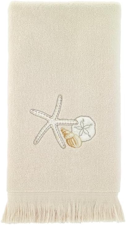 Avanti Linens - Fingertip Towel, Soft & Absorbent Cotton Towel, Beach Inspired Bathroom Accessories (Seaglass Collection)